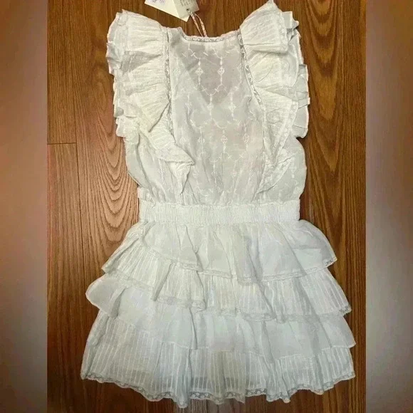 NWT LoveShackFancy CORELLI Mini WHITE Perfect Graduation or Bridal Dress M - Picture 7 of 8